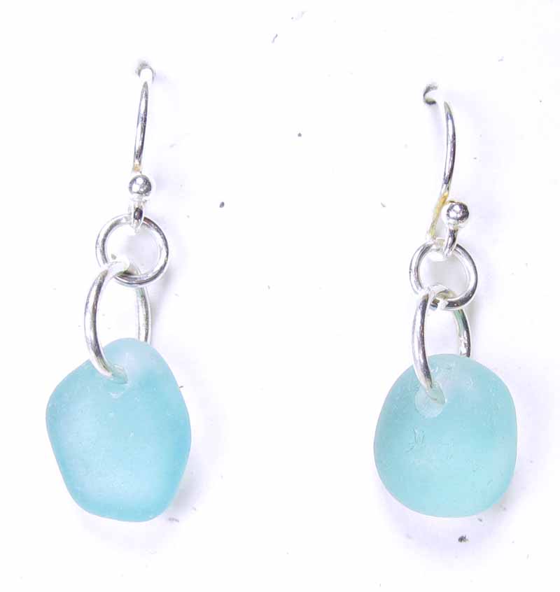 Rare Color Beach Glass Earrings